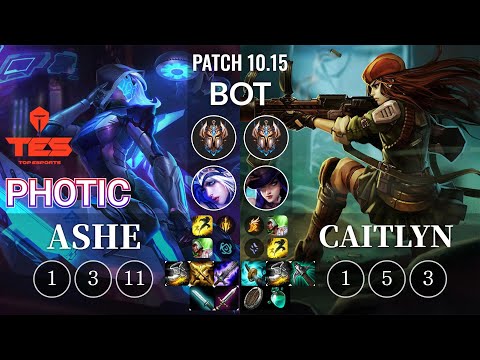 TES Photic Ashe vs Caitlyn Bot - KR Patch 10.15