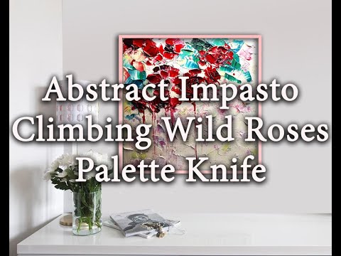 How to paint Abstract climbing wild roses in Acryl Paint - Wet on Wet Technic