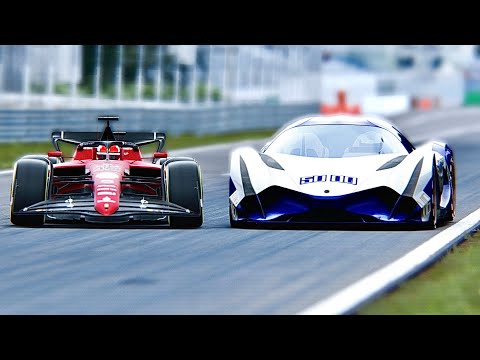 Ferrari F1 2022 vs Devel Sixteen BATTLE in Monza GP