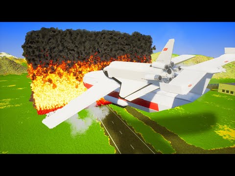 Lego Planes Fly In Giant FIREWALL! Lego Plane Crashes and Lego Airplanes Falls! (Brick Rigs) #10