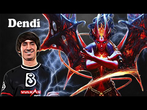 Dendi - Queen of Pain Midlane | Dota 2 7.28c Gameplay