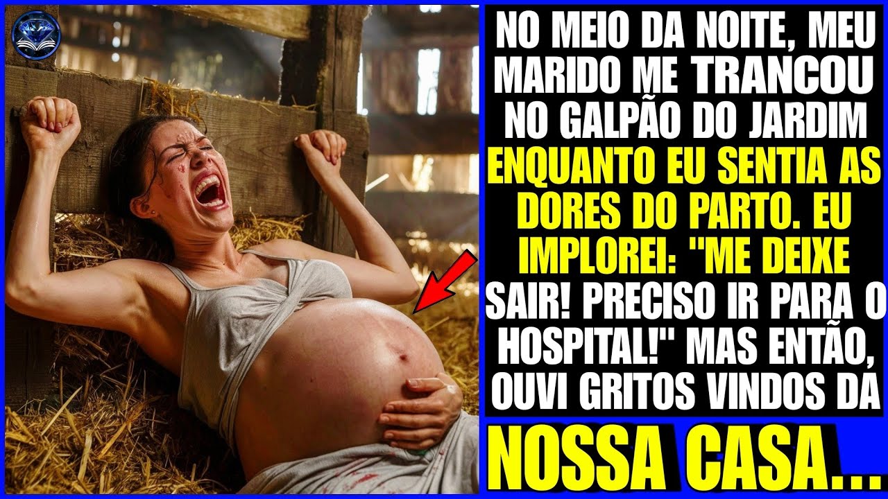 Meu marido me TRANCOU no galpão do jardim, eu estava com dores de parto. De repente, ouvi GRITOS...