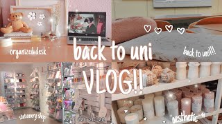 Back to uni!!!🌷| stationery stores 🛍️ what's in my backpack🧸| aesthetic vibes 🍡