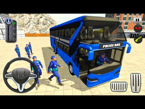 US Police offroad Coach Bus #5 - Uphill Driving Simulator New - Android Gameplay