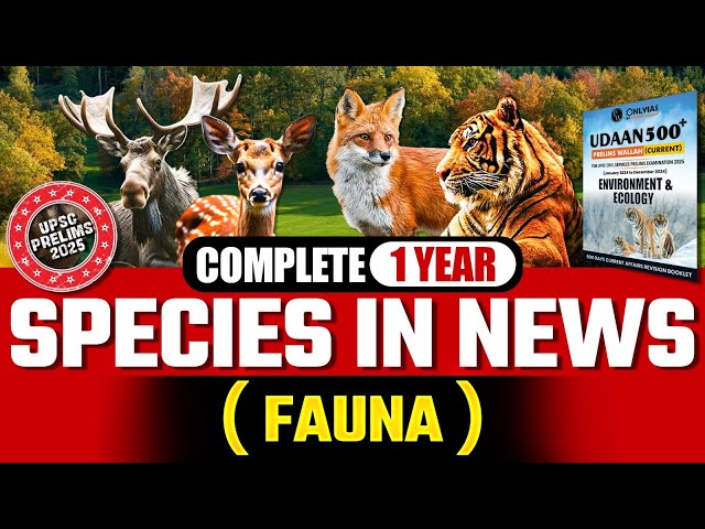 Complete Overview of Important Fauna Species for UPSC Prelims 2025 | Magica
