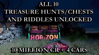 Forza Horizon 4 "Fortune Island"10 Million Cr/4 Cars Treasure Hunts Chests /Riddles all 10 unlocked