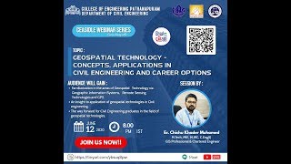 GEOSPATIAL TECHNOLOGY-CONCEPTS,APPLICATIONS IN CIVIL ENGINEERING.|CEASIDLE WEBINAR |CLASS NO:10