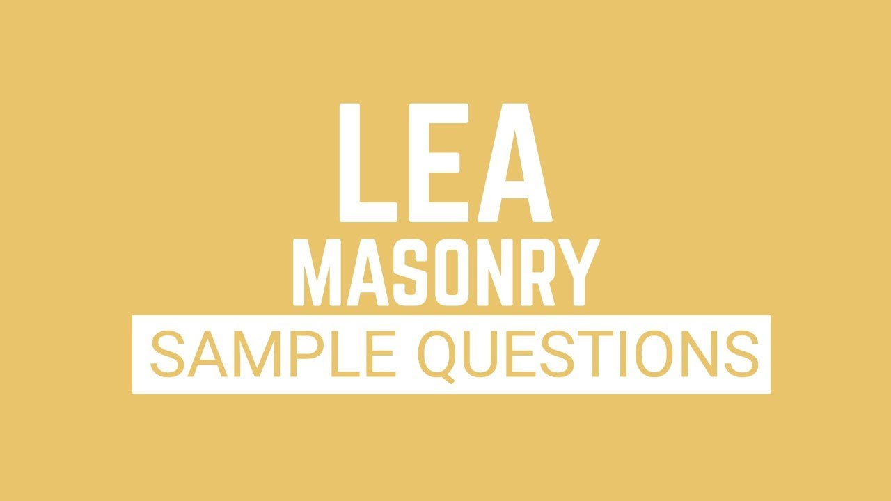 🏆 Architecture Licensure Examination (ALE) 📐 // Building Tech Masonry Questions