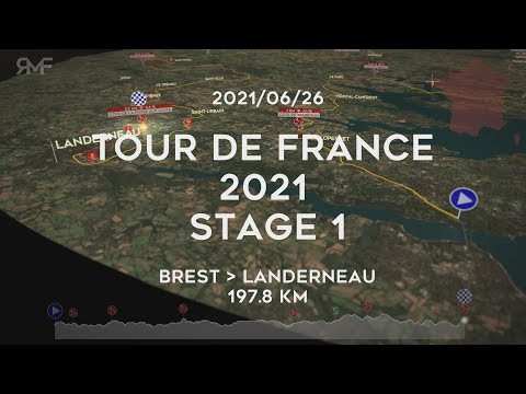 Tour de France 2021 - Stage 1/21 (Brest - Landerneau) - Route (parcours) animation & profile