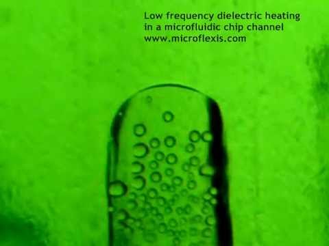 Low Frequency Dielectric Heating in Microflexis Microfluidic Chips