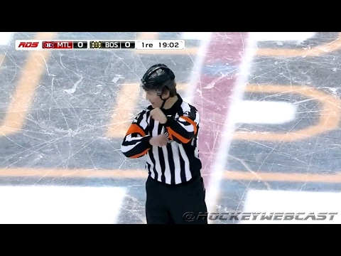 Hockey Ref Wes McCauley: "5 MINUTES EACH FOR FIGHTING!" - Feb 12, 2017 (HD)