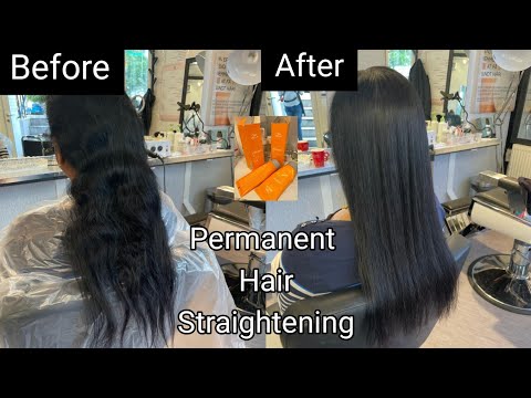 Hair straightening With Wella by MonasMagic,silky shiny hair,Permanent hair straightening tutorial,