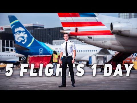 Day In The Life Of An Airline Pilot - 5 FLIGHTS!