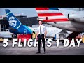 Day In The Life Of An Airline Pilot - 5 FLIGHTS!