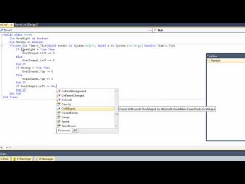 Visual Basic 2010 Express Tutorial 6 - Bouncing Ball Animation