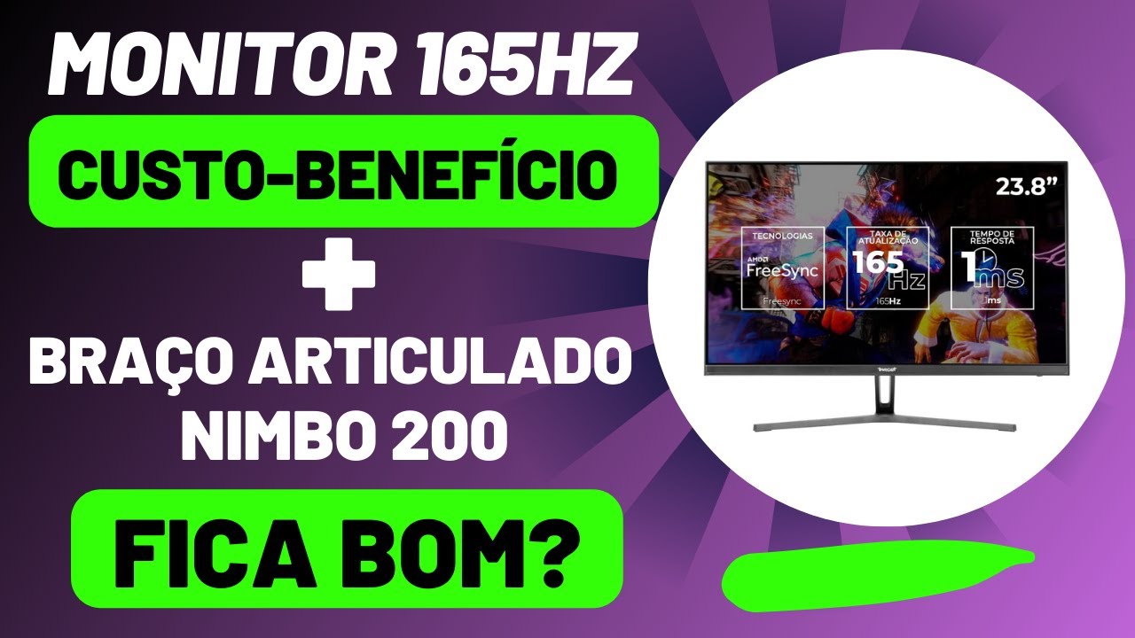 Monitor Gamer custo-benefício! Taxa de 165Hz da TGT modelo Altay T3h e Suporte Nimbo 200!