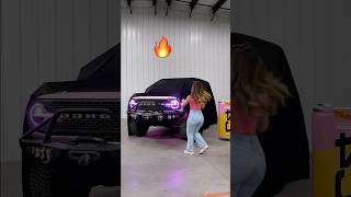 Haley Taylor with he car 🔥😍#haleytaylor #fitnessinfluencer #rangerover #car #engine #bikergirl #x