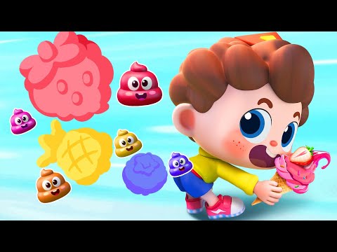 Don't Eat too Much Ice Cream | Learn Colors🔴🟠🟡🟢🔵 | Nursery Rhymes & Kids Songs | BabyBus
