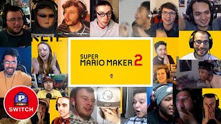 Live Reactions: Super Mario Maker 2 for Nintendo Switch (20+ Youtubers Synched Compilation)