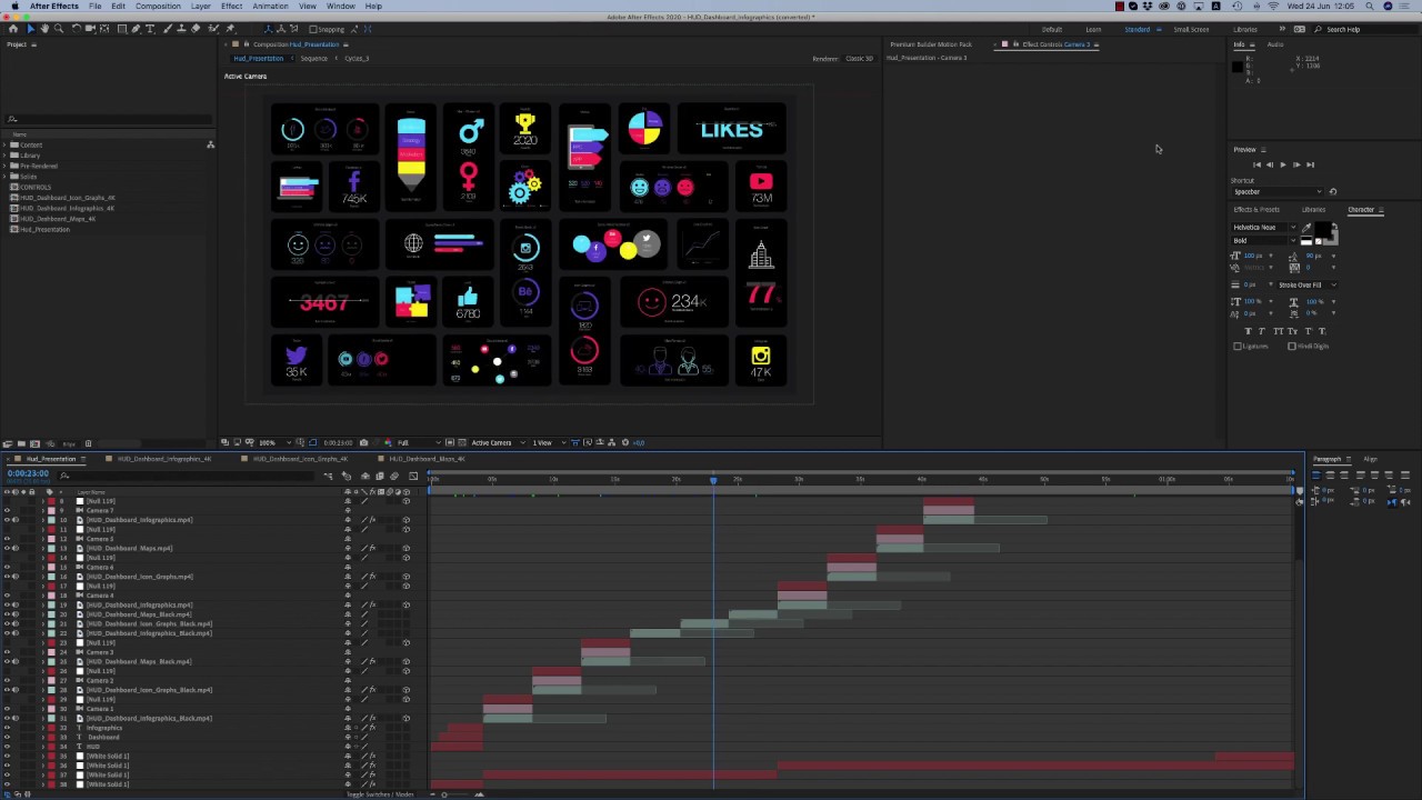 HUD Dashboard Infographics Tutorial (After Effects Template)