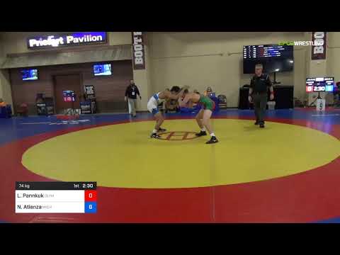 2018 Marine Corps US Open/UWW Junior Freestyle 74 Con 16 #1 - Layn Pannkuk (Olym) Vs. Nathan Atien