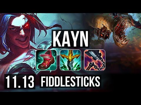 KAYN vs FIDDLESTICKS (JUNGLE) | 14/0/6, Legendary, 6 solo kills, 300+ games | EUW Master | v11.13