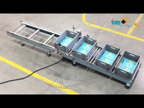 MB Conveyors - Nastro trasportatore con rulliera folle \\ Horizontal conveyor + idle roller conveyor