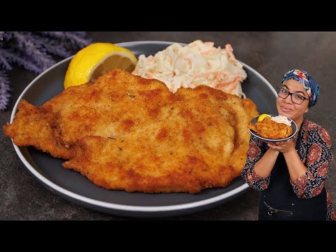Chicken schnitzels with KFC coleslaw