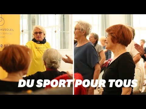 Véronique de "Gym Tonic" challenge les résidents des maisons de retraite