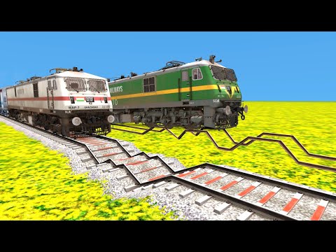 TWO FULL SPEED TRAINS RUNNING ON RISKY RAILWAY TRACKS | Train Simulator 2022 | TrainsFun