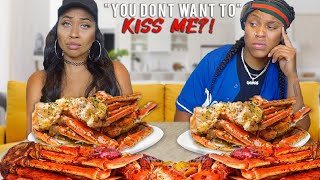 Why my *CRUSH* doesn’t Like KISSING ME? Seafood KING CRAB MUKBANG| EZEE X NATALIE