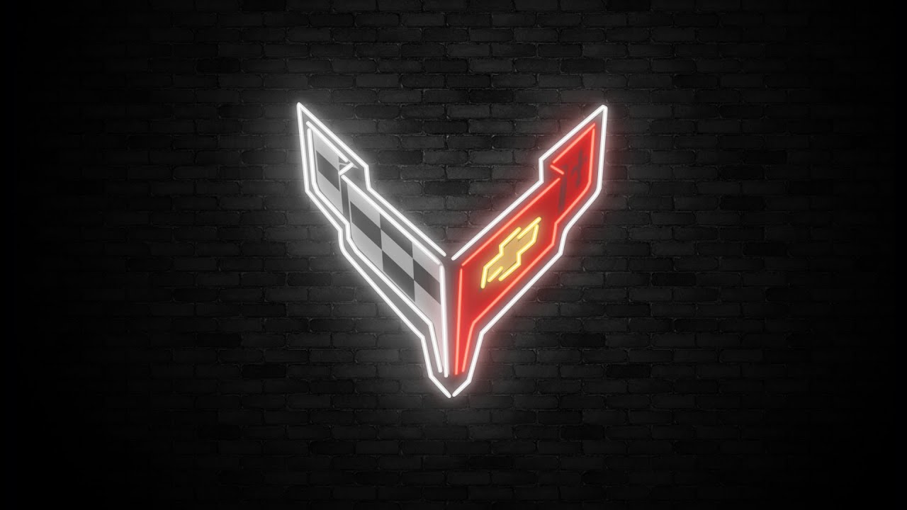 CORVETTE NEON SIGN SCREENSAVER VIDEO LOOP | 3 HOURS HD