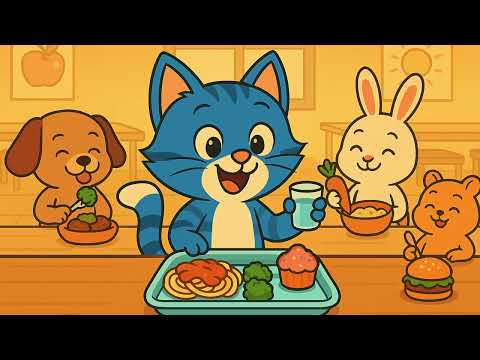 🍲 Le Chat Bleu – La cantine gourmande (9/12) | Comptine amusante pour enfants 🎶
