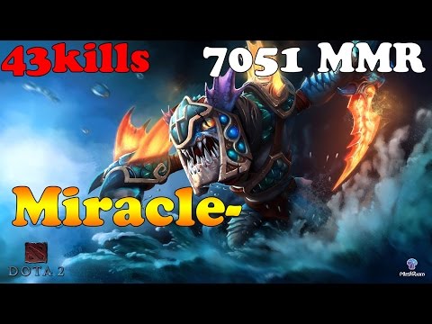 Dota 2 - Miracle- 7051 MMR plays Slark 43 KILLS vol 1# - Ranked Match Gameplay!