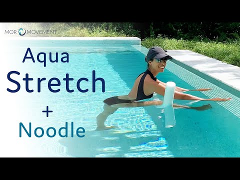Stretching Exercises in the Pool with a Noodle