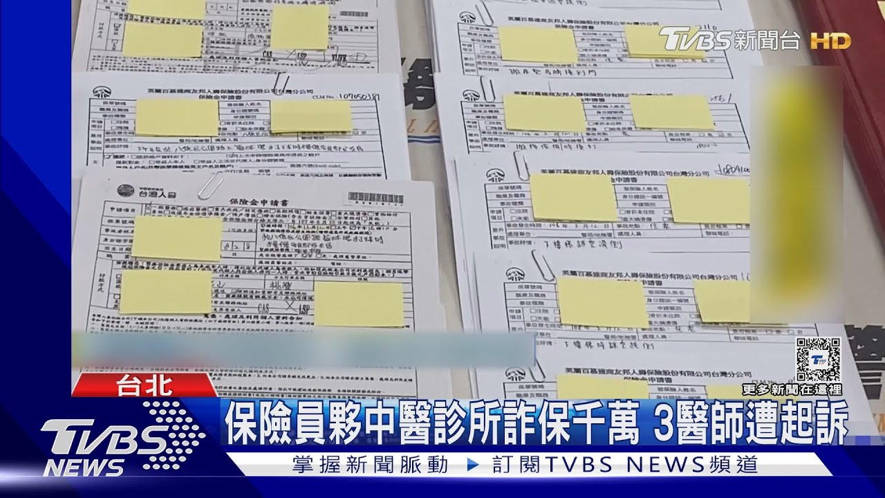 保險員夥中醫診所詐保千萬 3醫師遭起訴