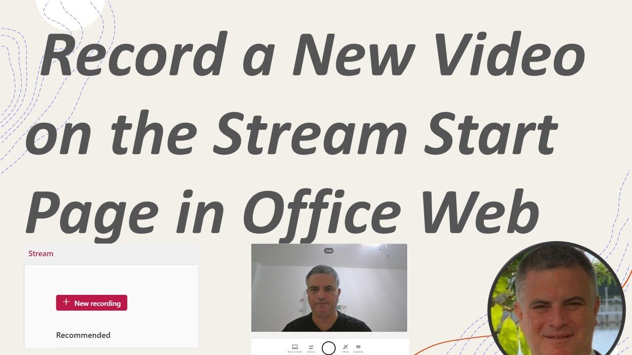 How to Record a New Video on the Stream Start Page in Office Web ?