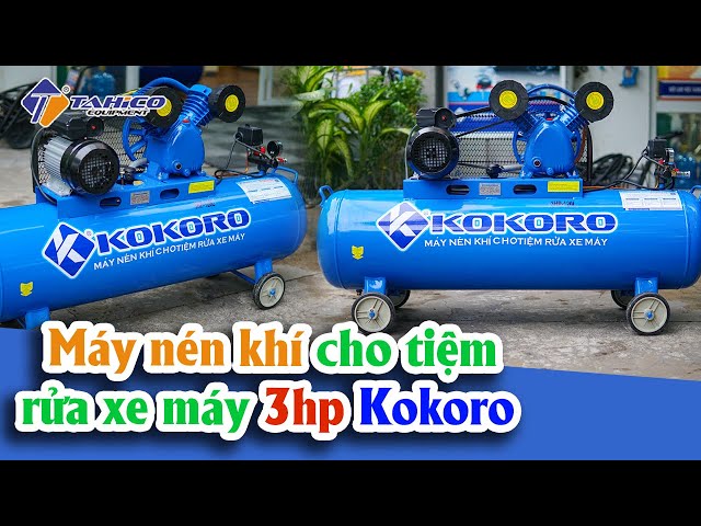 Máy nén khí Kokoro 3HP cho tiệm rửa xe máy 21 YouTube Thumbnail