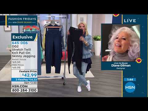 DG2 by Diane Gilman Stretch Twill Knit PullOn Skinny Jeg...