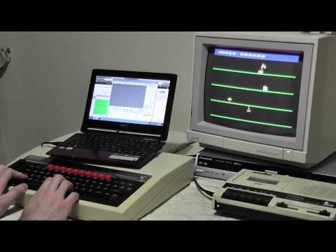 Loading and playing Dare Devil Denis on a real BBC Micro from a UEF file