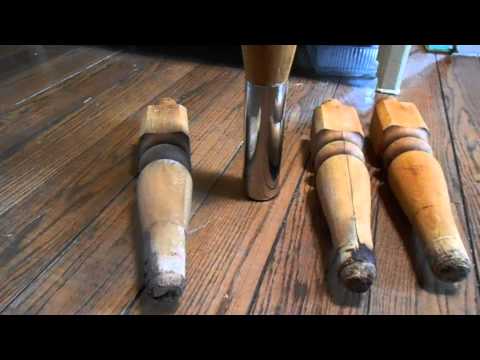 Vintage Butcher Block Table Rehab Leg Repair