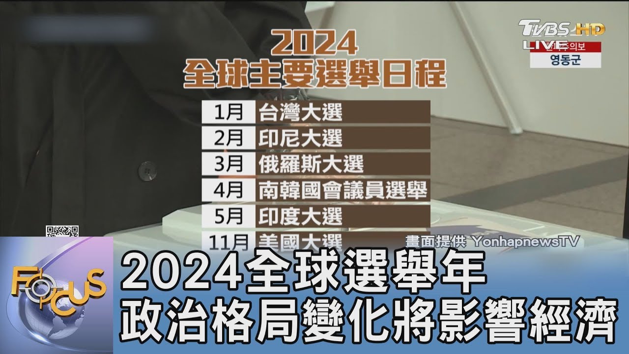 2024全球選舉年 政治格局變化將影響經濟