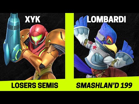 SmashLAN'd 199 Losers Semis - XYK (Samus) vs Lombardi (Falco) - SSBU Tournament