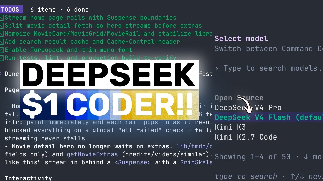 Deepseek V4 Flash $1 CODER: The BEST BUDGET CODER RIGHT NOW (that outperforms Claude Code, Codex!)