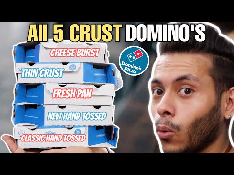 Trying Domino's All 5 Crust, | Domino's Fresh Pan Pizza, Thin Crust, Cheese Burst, | Domino's India