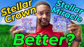 Is Pokemon STELLAR CROWN Better than STELLAR MIRACLE? Booster Box BATTLE!