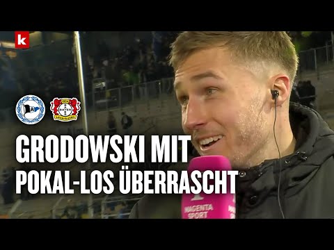 "Ein harter Brocken": Grodowski während Interview mit Pokal-Los überrascht | Bielefeld - Leverkusen