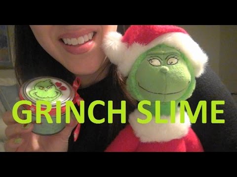 ASMR: MAKING GRINCH SLIME | HOLIDAY CRAFTS