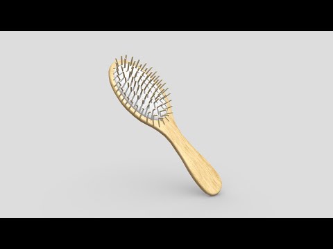 Hair Brush - low poly PBR 3d model
