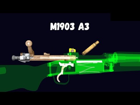 Demo of M1903 A3 Bolt Action Rifle : See th3 1903 Operation in Various Views to include X Ray